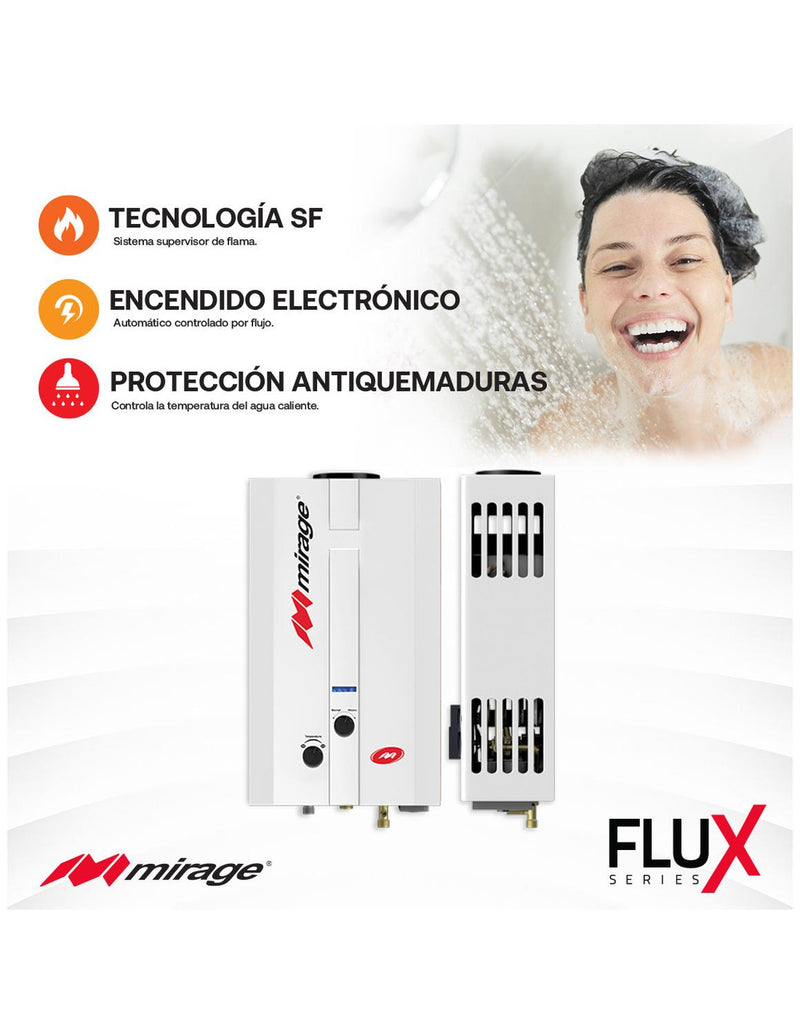 Boiler De Paso Mirage Flux 6 Litros Por Minuto Para Gas LP