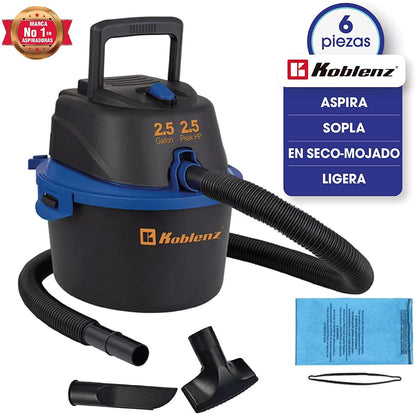 Aspiradora Koblenz Seco-Mojado WD-2.5K 2.5 gal 120V negra