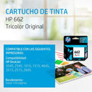 Combo HP 662 de Cartuchos de Tinta (Negro + Tri-Color)