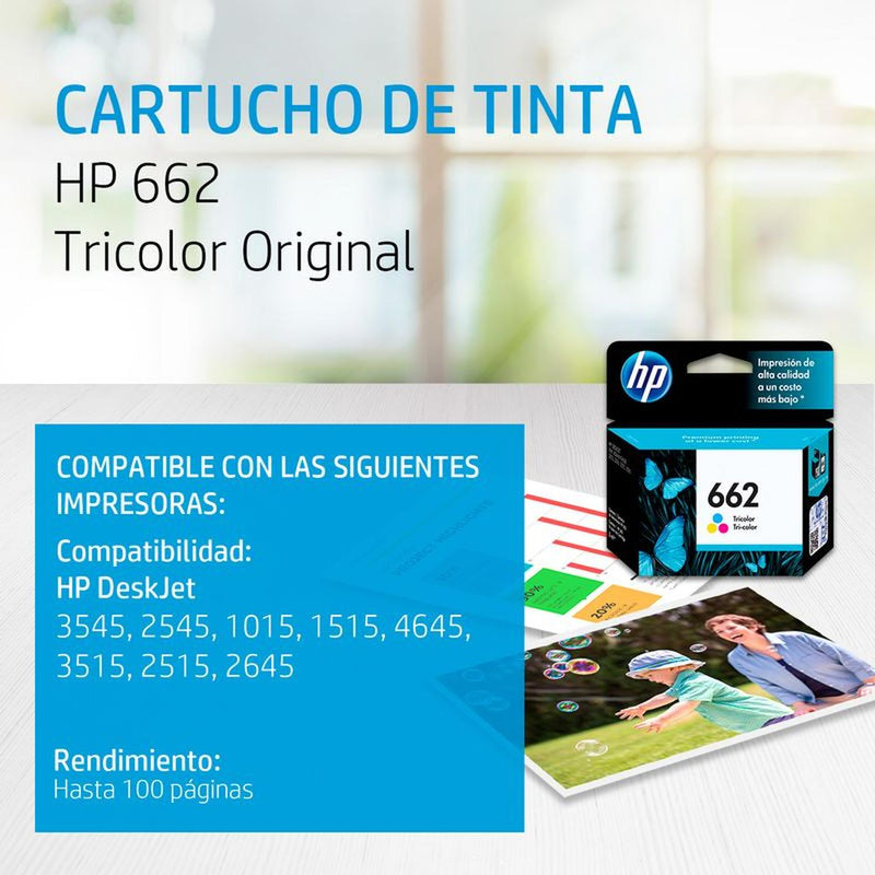 Combo HP 662 de Cartuchos de Tinta (Negro + Tri-Color)