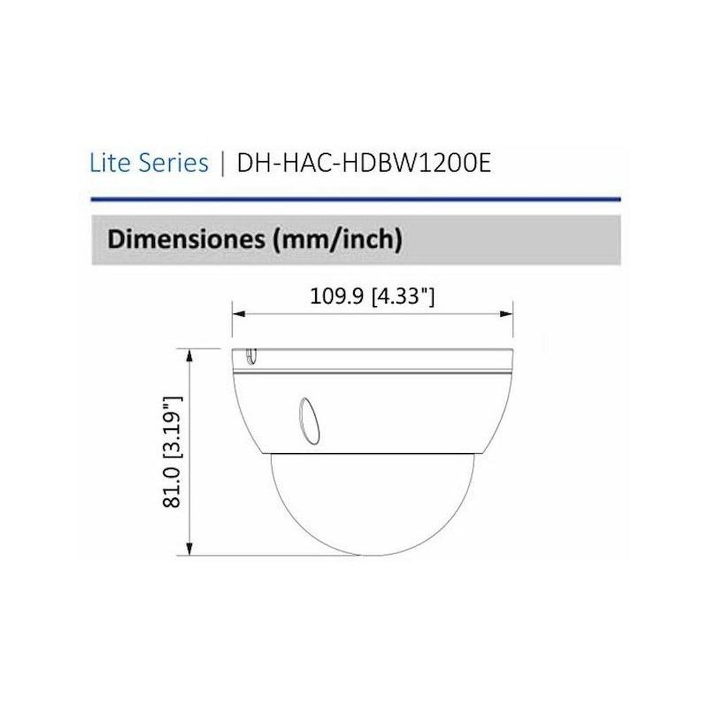 Cámara Dahua Domo 1080pv/lente2.8mm/115°/ip67/hdabw1200e28