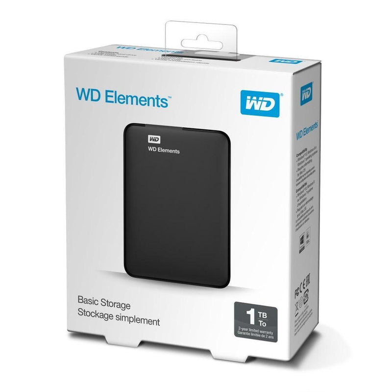 Disco Duro Externo Western Digital WD Elements Portátil 2.5'', 1TB, USB 3.0, Negro - para Mac/PC