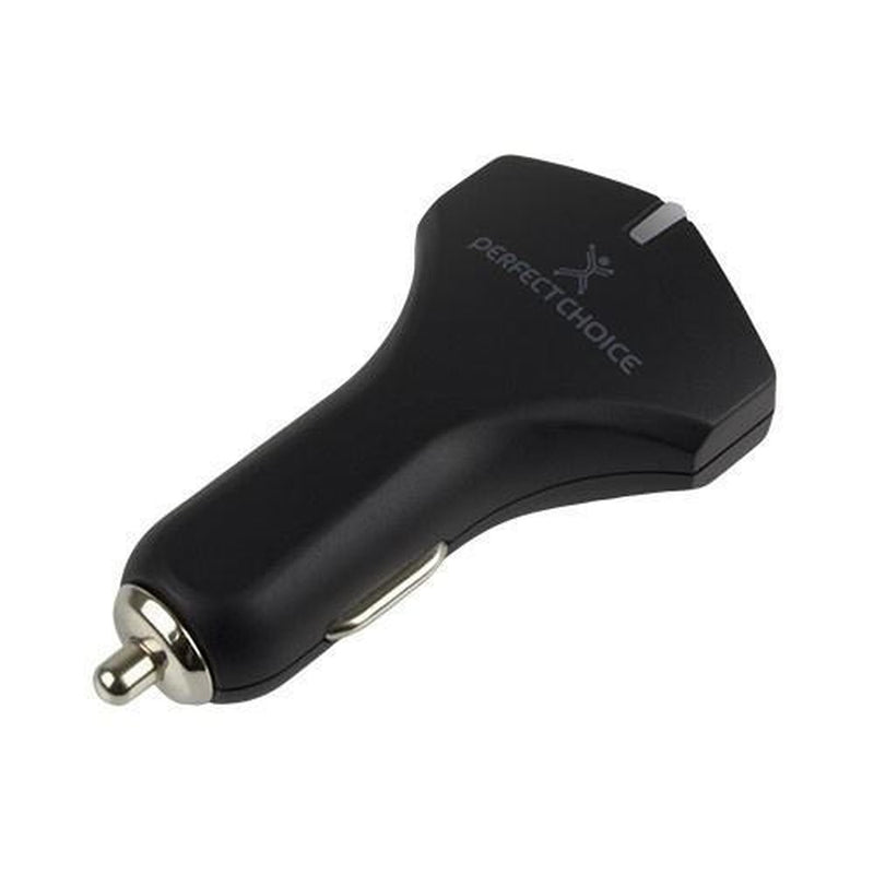 Perfect Choice Cargador p/Auto, 12V, 2 Puertos USB 2.0,Negro