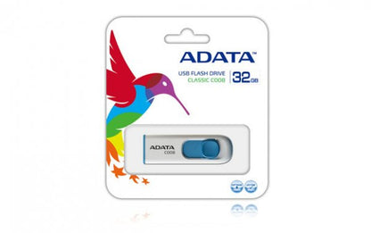 Memoria USB Adata Retractil C008 32GB USB 2.0 Azul/Blanco