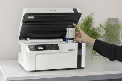 Impresora multifunción Epson EcoTank M2120 con wifi blanca