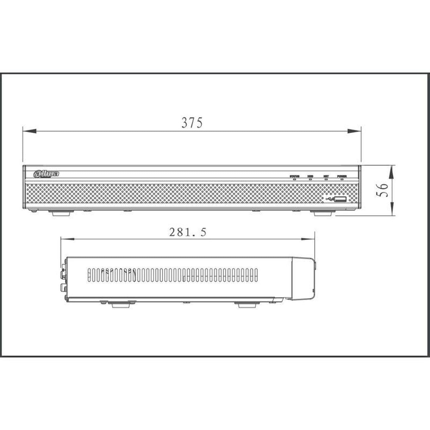 Nvr Dahua/16 Canales Ip/4k/h265 /h264/8mp/dhi-nvr4216-4ks2