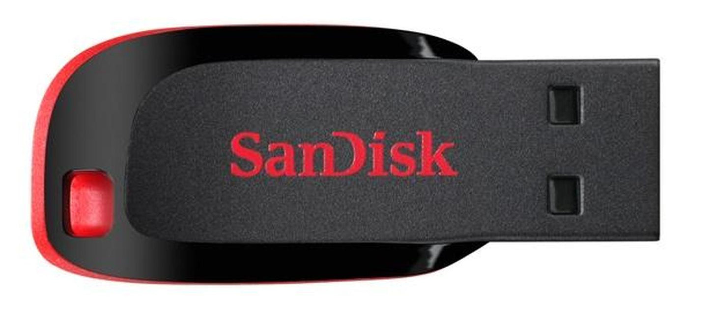 Memoria USB SanDisk Cruzer Blade CZ50, 16GB, USB 2.0, Negro/Rojo