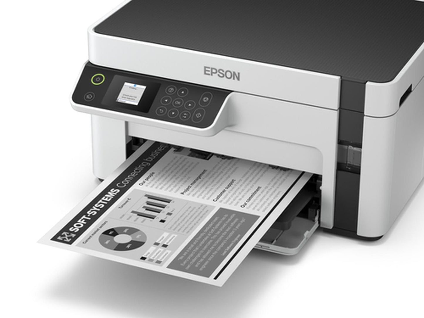 Impresora multifunción Epson EcoTank M2120 con wifi blanca