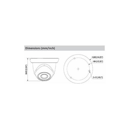 Cámara Dahua Ip Domo 2 Mp/ Lente2.8mm/104°/ipc Hdw1230s-s4