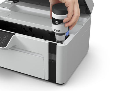 Impresora multifunción Epson EcoTank M2120 con wifi blanca
