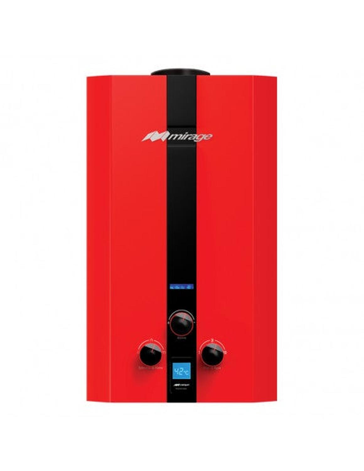 Boiler De Paso Mirage Flux 6 Litros Por Minuto, Rojo/Gas LP