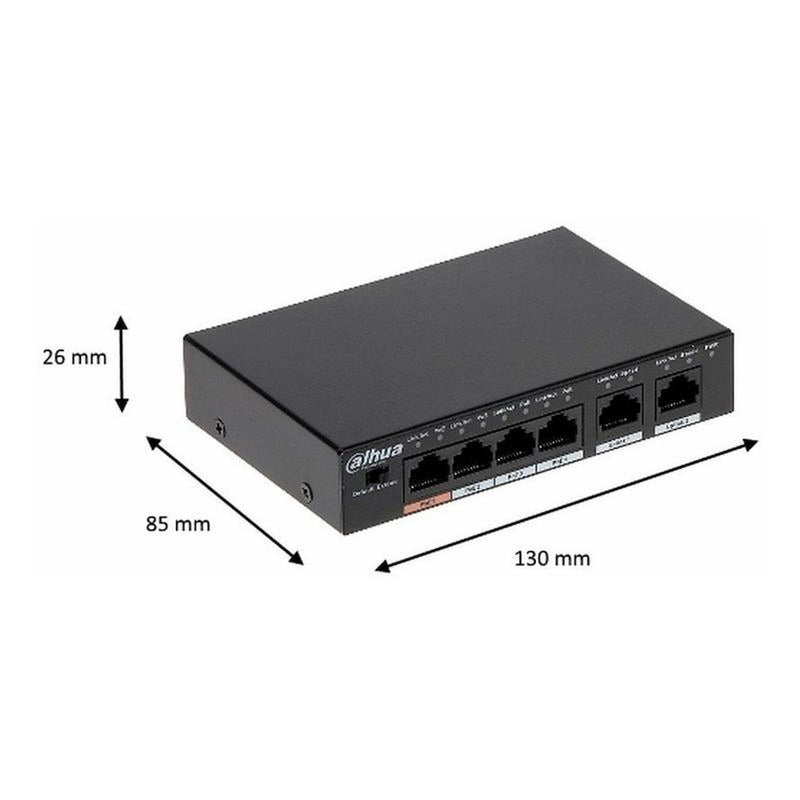 Switch 1.8g Dahua Poe 4 Puertos/ 2 Puertos/dh-pfs3006-4et-60