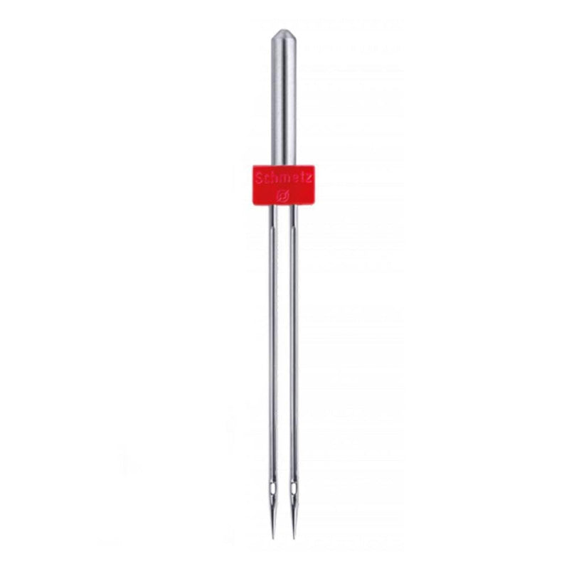 Aguja Schmetz gemela universal para máquina de coser, 130-705 H ZWI, distancia de 1.6 mm entre aguja