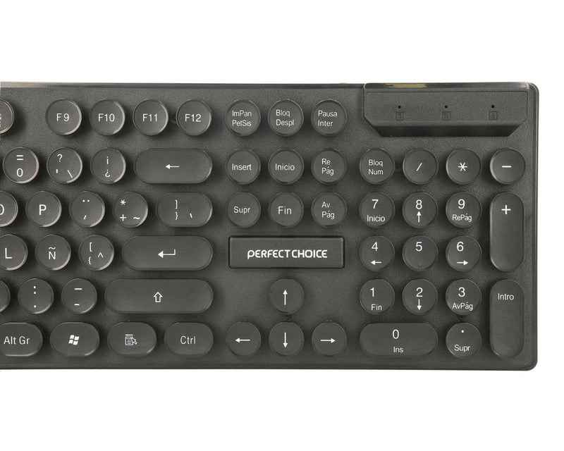 Teclado RF Inalámbrico, USB, Negro, en español /PC-201090