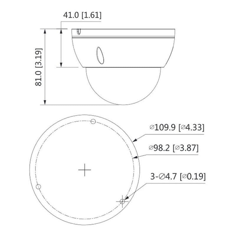 Cámara Dahua Ia-ip Domo/4mp/lente 2.8 Mm/ipc-hdbw3441e-as