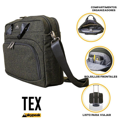 Maletín Skypeak para hombre o mujer para laptop u ordenador de 15,6” hasta 17” de uso diario y de of