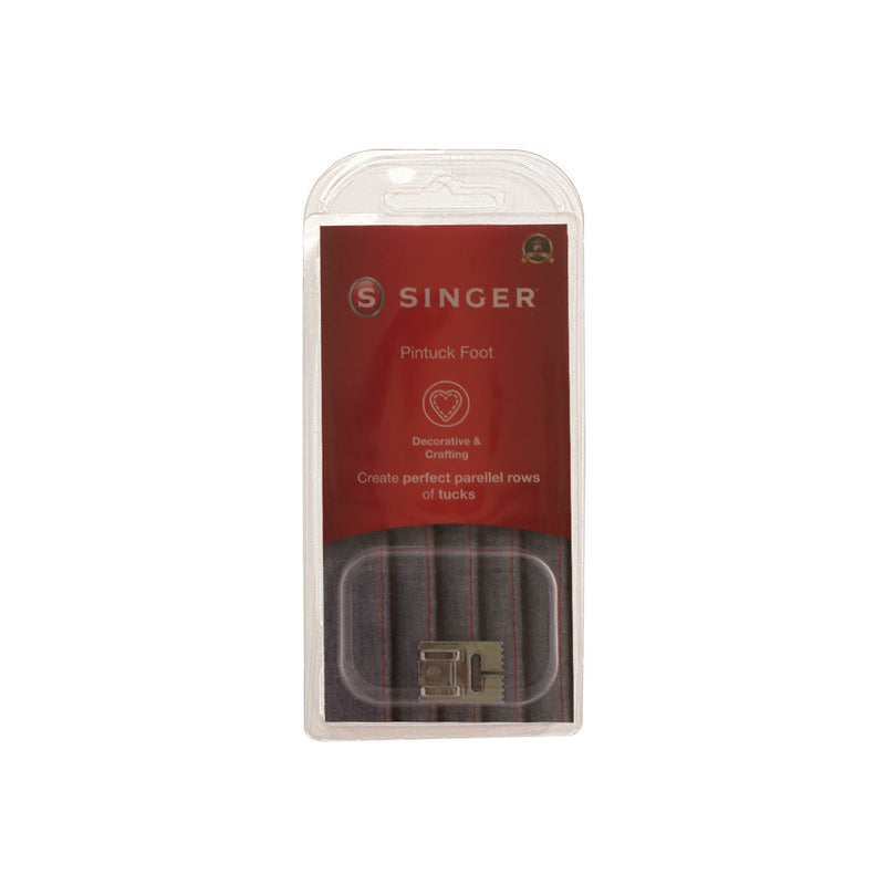 Prensatelas Singer para alforzas de fijación para pliegues uniformes y espaciados para máquinas de coser de caña baja, 2500264.06