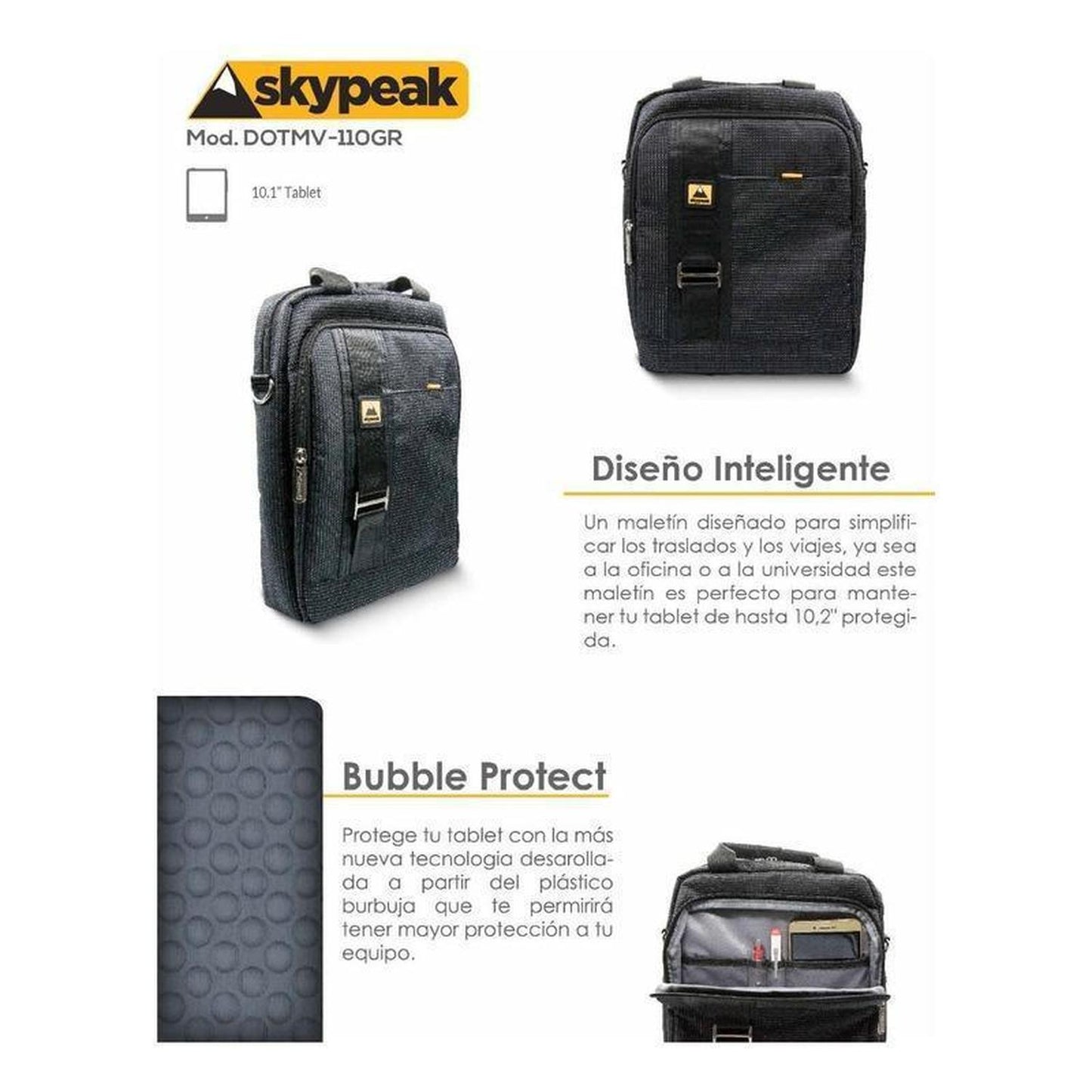Bolso Maletín Skypeak bolso de hombro cruzado universal para Tablet de 10” de uso diario y de viaje