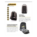 Mochila Antirrobo Skypeak Gris Para Laptop 15 Funda Lluvia