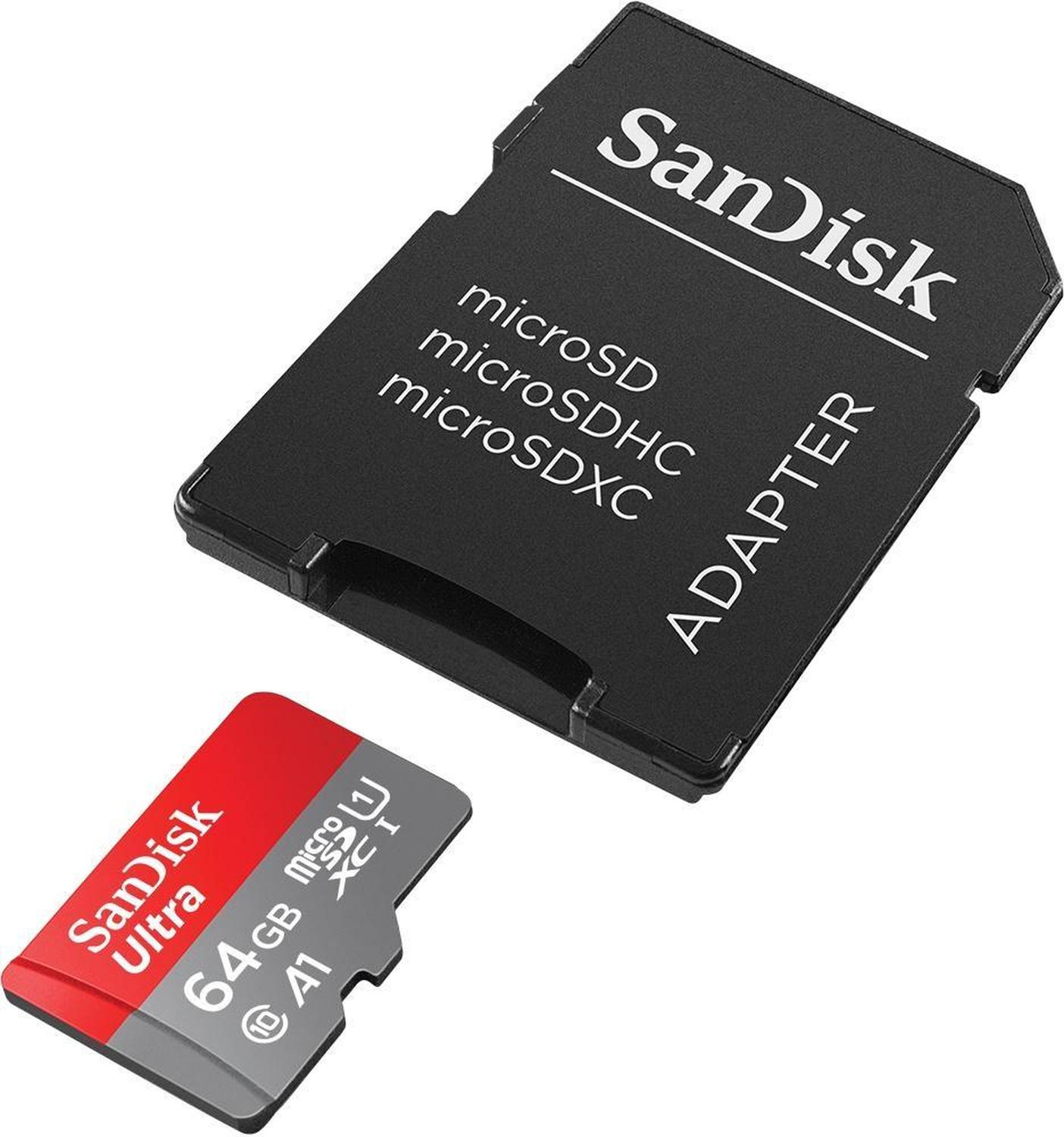 Memoria Flash SanDisk Ultra A1, 64GB MicroSDXC Clase 10, con Adaptador