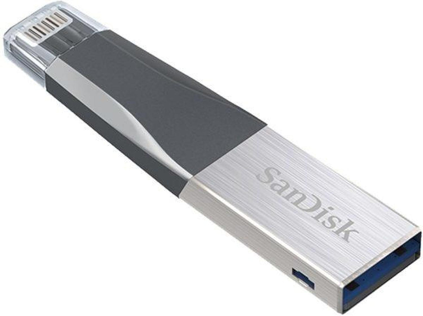 Memoria USB SanDisk IXpand Mini, 64GB, USB 3.0, Gris/Plata
