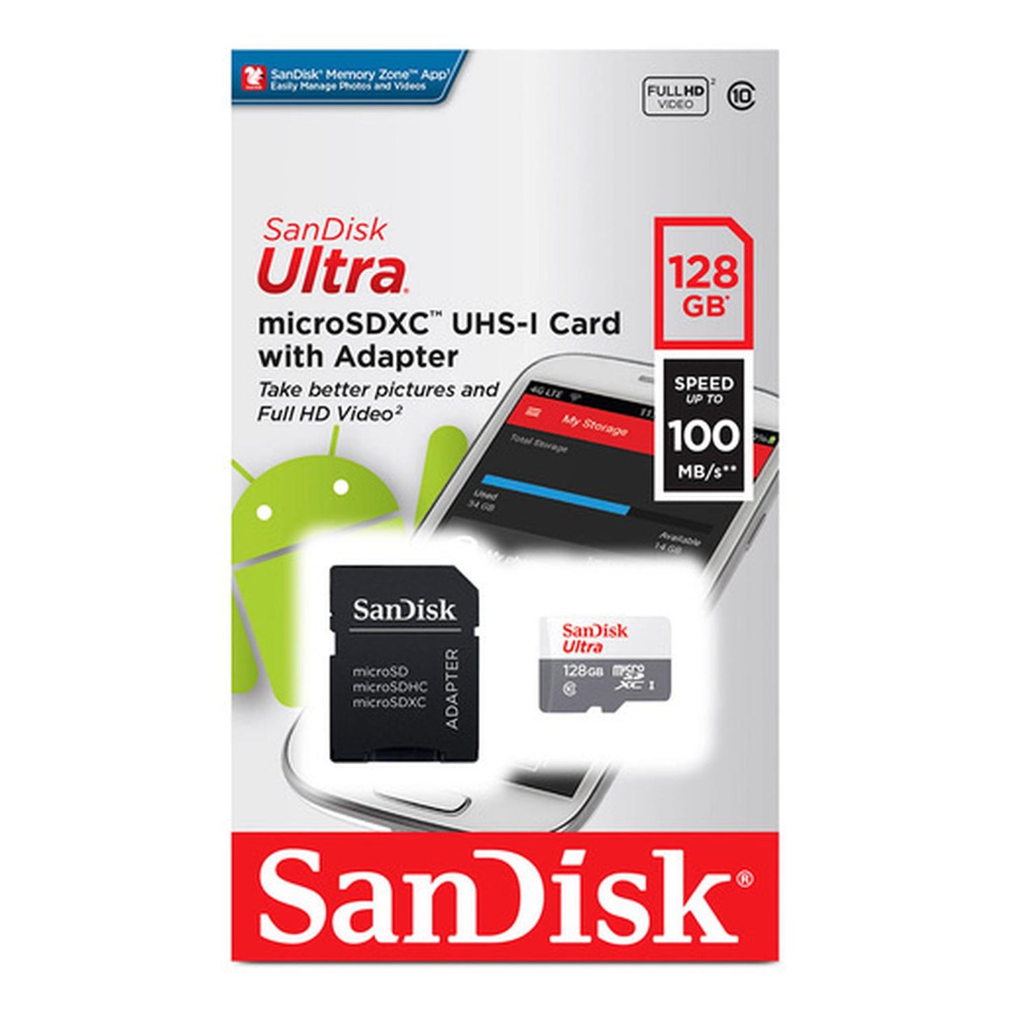 Memoria Flash SanDisk Ultra, 128GB MicroSDHC